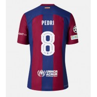Camisa de Futebol Barcelona Pedri Gonzalez #8 Equipamento Principal 2023-24 Manga Curta